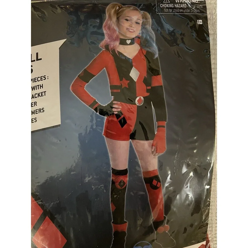 DC Harley Quinn Halloween Costume Girls Small 4-6 NEW - Picture 4 of 5